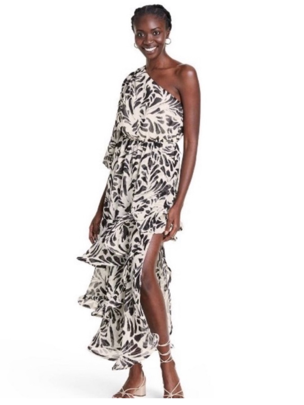 ALEXIS Target Botanical one shoulder ruffle dress
